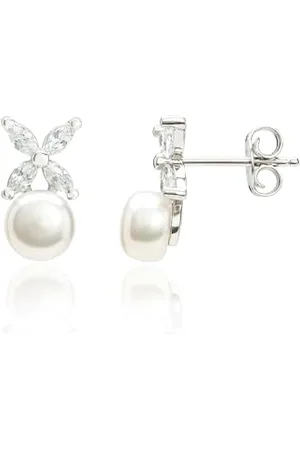 MONTEVERDI 2VNAMONJ-ER-0056 - Orecchini da donna con perle sintetiche, larghezza 7,0 mm, in sterling 925 rodiato, Eine Größe, sterling, Nessuna pietra preziosa