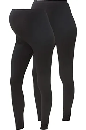 Mama;licious NOS Mllea Org Long Legging 2pack A. O. Noos Leggings Premaman, (Black Pack: Black), 44 (Taglia Produttore: Medium) (Pacco da 2) Donna
