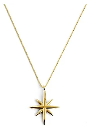 SINGULARU Collana Guidance. Ciondolo in Argento 925. Catena Taglia Unica. Collana Combinabile con Motivo Stella. Bagno in 18 Kt. Gioielli per Donna
