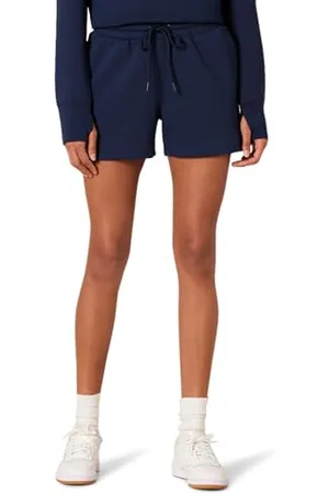 Amazon Pantaloncini Sportivi Felpati dalla vestibilità Standard a Vita Alta da 10,16 cm Donna, , XS