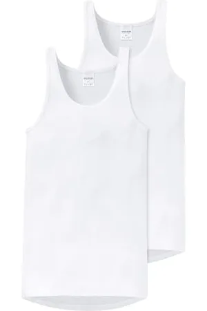 Schiesser Feinripp 5121 Canottiera, Oscurante, (Weiß (100-weiss), L Uomo