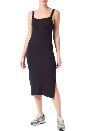 Champion Legacy Icons Tonal Logo W - Soft Cotton 1x1 Rib Slim Dress Vestito Casual, , S Donna SS24