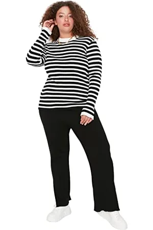 Trendyol Tbbaw23ar00004/Siyah Pantaloni, , XX-Large più Donna
