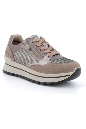 IGI&CO Donna Anika, Scarpe con Lacci, Fango-Taupe Laminato, 41 EU