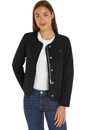 Tommy Hilfiger Donna Giacca Jersey Lined Jacket Leggera, (Black), XXL