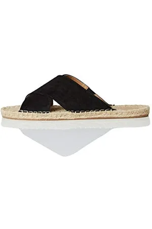 FIND FIND Crossover Flat Espadrille - Espadrillas Donna, (Black), 38 EU