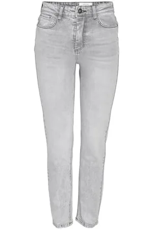 Noisy May Nmmoni HW Straght Ank Jeans Az277lg Noos, Denim Grigio Chiaro, 30W x 32L Donna