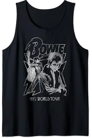 David Bowie Music Rock Mono 1972 World Tour Canotta