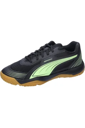 PUMA Scarpe sportive da indoor Solarflash III per ragazzi, Black-Fizzy Apple, 35.5 EU
