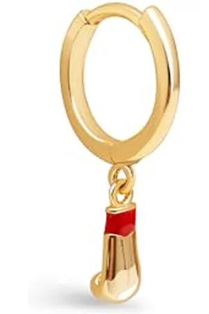 SINGULARU Orecchino Singolo Boxing. Ottone con Finitura in 18Kt. Motivo Smalto e Chiusura Congo/Click. Gioielli per Donna