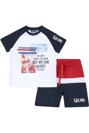 chicco Completo Bambino con T-shirt e Pantaloncini Corti con Vita Elasticizzata, con Grafiche Moderne e alla Moda, 100% Cotone, Lavabile in Lavatrice, Abbigliamento Bambino e Ragazzo, Designed in Italy