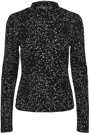 Pieces® Pcfania LS T-Neck Top BC Maglietta, , S Donna