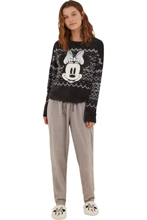 Women secret Pijama Largo Polar Pelo Minnie Mouse Set di Pigiama, , L Donna