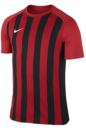 Nike Maglia A Righe SS, Calcio Uomo, Rosso_Nero, S