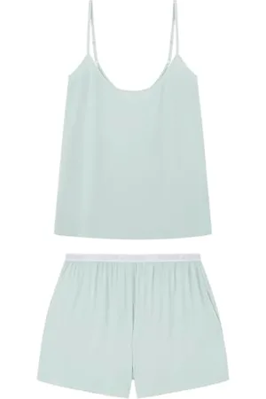 Women secret Pijama Tirantes Shorts Verde Ecovero Pyjama, , M Donna