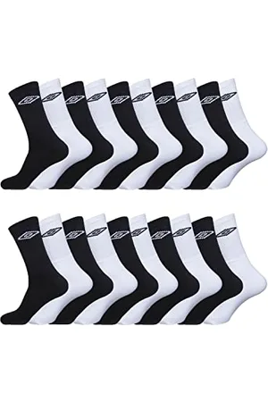 Umbro Calzini Uomo sportivo, set di 20, Calze Uomo Lunghe, corsa, antiscivolo, Nero, Bianchi, Taglie 43/46