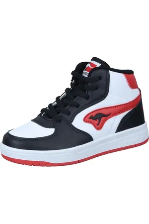 KangaROOS K-CP Deck Mid RV, Scarpe da Ginnastica, Jet Black/Fiery Red, 34 EU