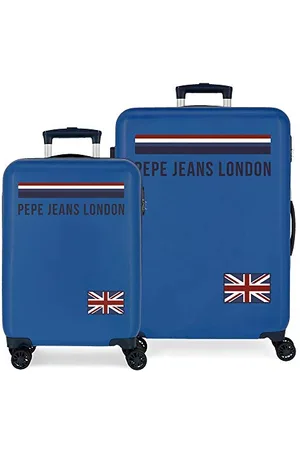 Pepe Jeans Overlap Set valigie Azzurro 55/68 cms Rigida ABS Chiusura a combinazione numerica 104L 4 doppie ruote Bagaglio a mano