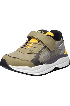 Replay Merak Jr-Lace Up-Sneaker da Ragazzo, Scarpe da Ginnastica, 3117Beige Mustard, 37 EU