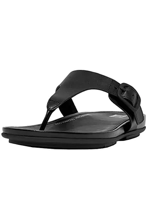 FitFlop Gracie Rubber-Buckle Leather Toe-Post Sandals, Sandali Bassi Donna, Tutto , 43 EU