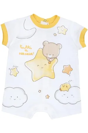 chicco Tutina Neonato a Maniche Corte, Pagliaccetto Neonato con Comoda Apertura con Bottoncini, in Morbido Cotone, Lavabile in Lavatrice, Abbigliamento Neonato 0-24 Mesi, Designed in Italy