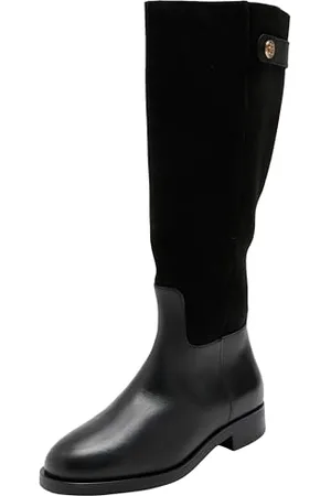 Tommy Hilfiger TH Stud Leather Mix Long Boot (FW0FW08341, Stivali Alti Donna, (Black), 37 EU