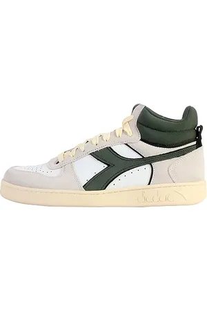 Diadora Magic Basket Demi Cut Suede Leather, Scarpe da Ginnastica Unisex-Adulto, White/Dark Forest, 38 EU