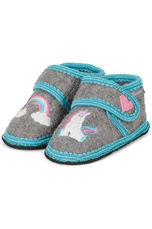 Sterntaler Pantofole bimbi Pantofole, Bimba 0-24, Grigio (Rauchgrau 566), 20 EU (4 Bimbo UK)