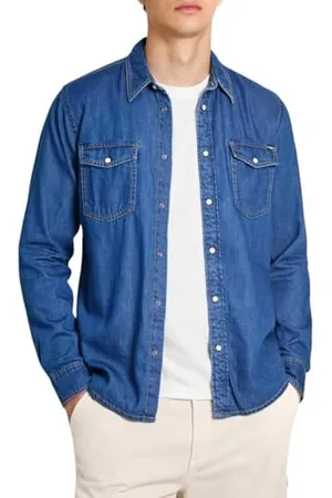 Pepe Jeans Regular Shirt PM308586 Camicia in Jeans, (Denim-HT8), L Uomo