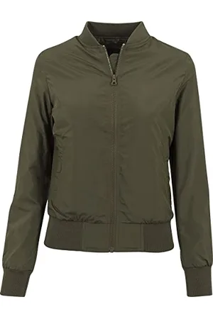 Urban classics Giubbotto Bomber da Donna con Polsini a Coste, Giacca a Vento Leggera, Giubbottino Bomber a Maniche Lunghe con Cerniera e Tasche, Colore: , Taglia: XL