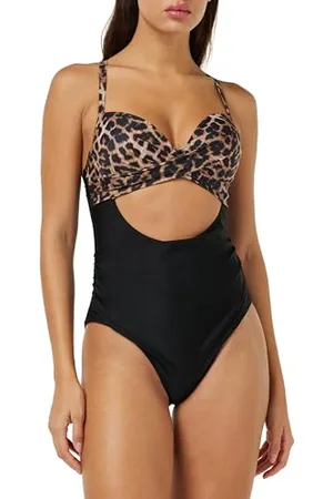 LITTLE HAND Maillot de Bain Femme 1 Pieces Gainant col V Push Up Monokini Costume Intero, , L da Donna