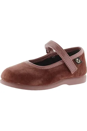 victoria Ballerine Alba Velluto & Strappo & Suola Abbinata 102752 per Bambine 18