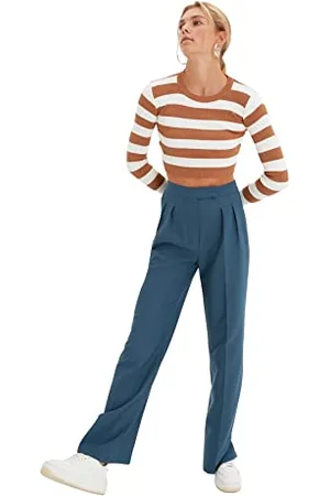 Trendyol Pantaloni da Donna a Gamba Larga a Vita Normale, , 74 IT