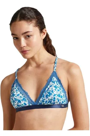Pepe Jeans Flower Bra B, Reggiseno Donna, (Dark Blue),XS