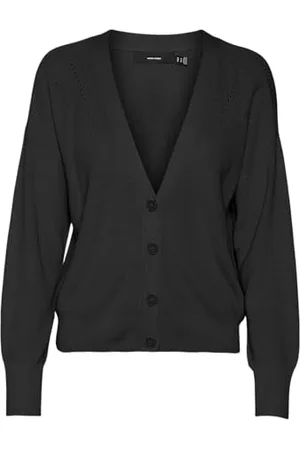 VERO MODA Vmnewlexsun LS Short V-Neck Car Ga Noos, Maglione Cardigan Donna, , S