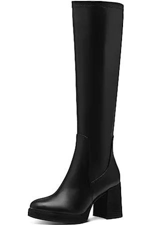 Marco Tozzi Stivali Alti Donna con Tacco al Ginocchio Eleganti, Black, 41 EU