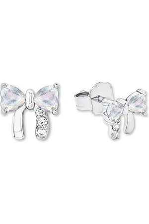 Prinzessin Lillifee Orecchini a perno in Sterling 925 per bambine, con zirconi sintetici, 0,7 cm, , fiocco, in confezione regalo, 2034219