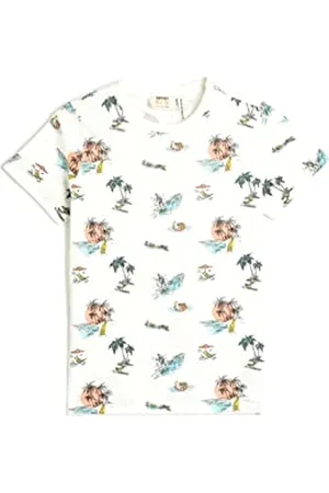 Koton T-Shirt Short Sleeve Crew Neck Cotton Summer Themed, (0d0), 7-8 Anni Boys