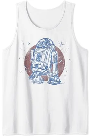 STAR WARS R2-D2 Vintage Neon Retro Sparkly Badge Canotta