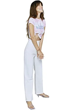 Trendyol Jeans da Donna a Vita Alta Gamba Dritta vestibilità Regolare, , 34