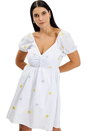 Trendyol Abito voluminoso Ricamato Casual, 42 Donna