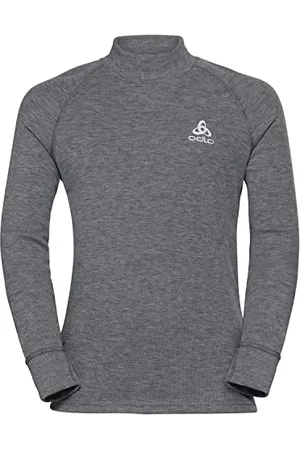 Odlo Active Warm Eco Maglietta a Maniche Lunghe, Steel Grigio Melange, 8 Anni Unisex-Adulto