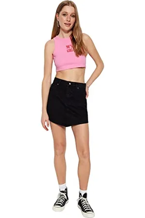 Trendyol Woman Mini Asymmetric A-Line Denim Skirt Gonna, , 70 Donna