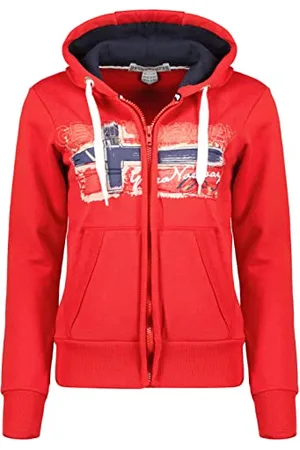 Geographical Norway Gayto Lady - Felpa Cappuccio Donna con Tasche A Canguro - Felpa A Manica Lunga Calda - Giacca Abito Ideale Primavera Estate Autunno Inverno ( XL-Taglia 4)