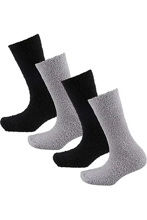 Camano 1103482000 - Damen sustainable cosy Kuschel Socken 4 Paar, black, Größe 39/42, calzini accoglienti Donna, Black