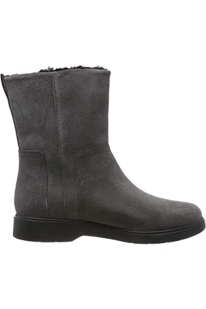 Clarks Un Elda Mid, Stivali Arricciati Bambina, Grigio (Grey Suede Grey Suede), 35.5 EU