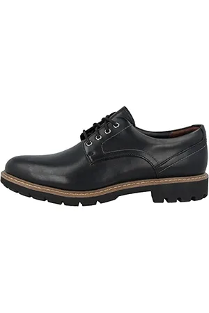 Clarks Batcombe Hall Scarpe Stringate Derby Uomo, Nero (Black Leather), 47 EU