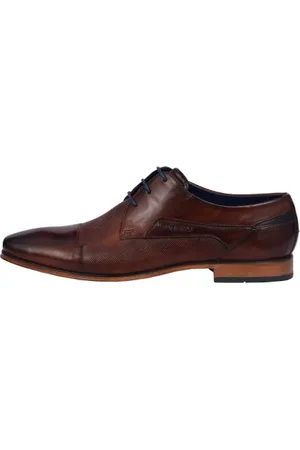 Bugatti Uomo Scarpa bassa business in pelle, derby con rifinitura a mano e punta incrociata, , 48 EU