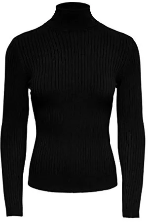 ONLY Onlkarol L/S Rollneck Knt Noos Pullover, Donna, (Black Black), L
