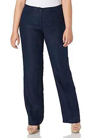 Brax Style Farina Pure Linen Pantaloni, (Navy), 32W / 32L Donna